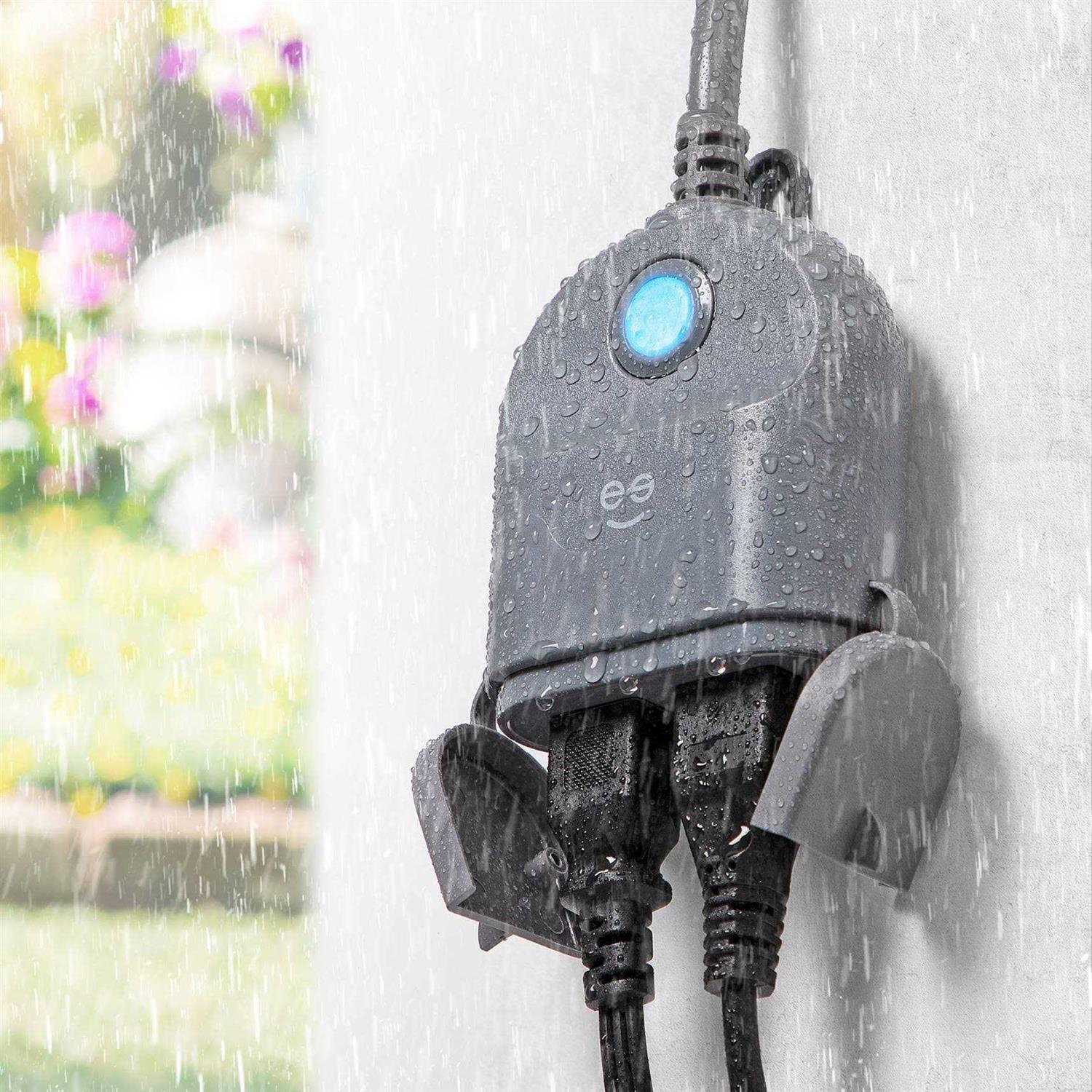 Geeni Outdoor Duo Wi-Fi Smart Plug, Weatherproof, No Hub Required, Wireless Remote Control and Timer