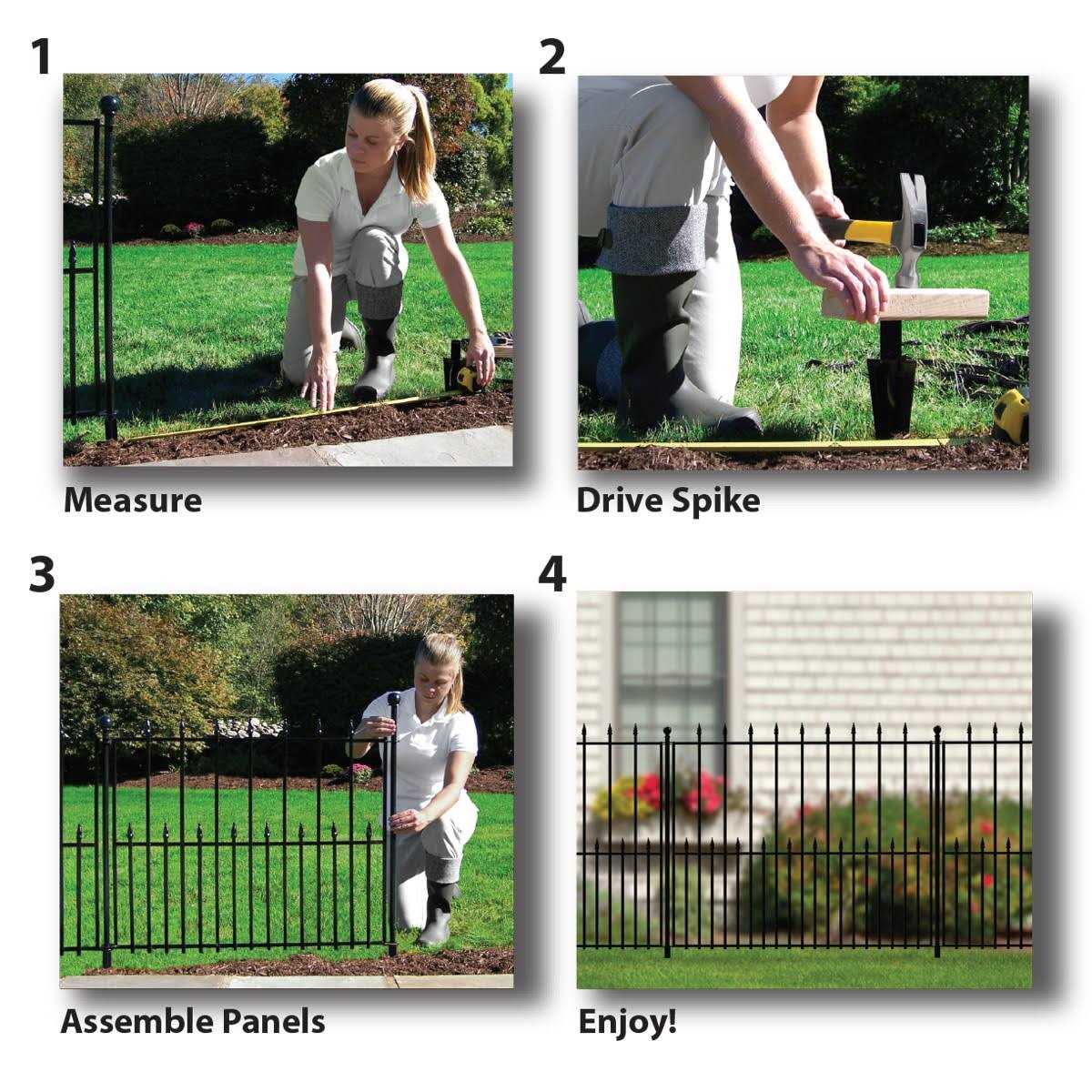 dopadeals Grand Empire 3-ft H x 4-ft W Powder-coated Steel Pressed-point Decorative Fence Panel 504018