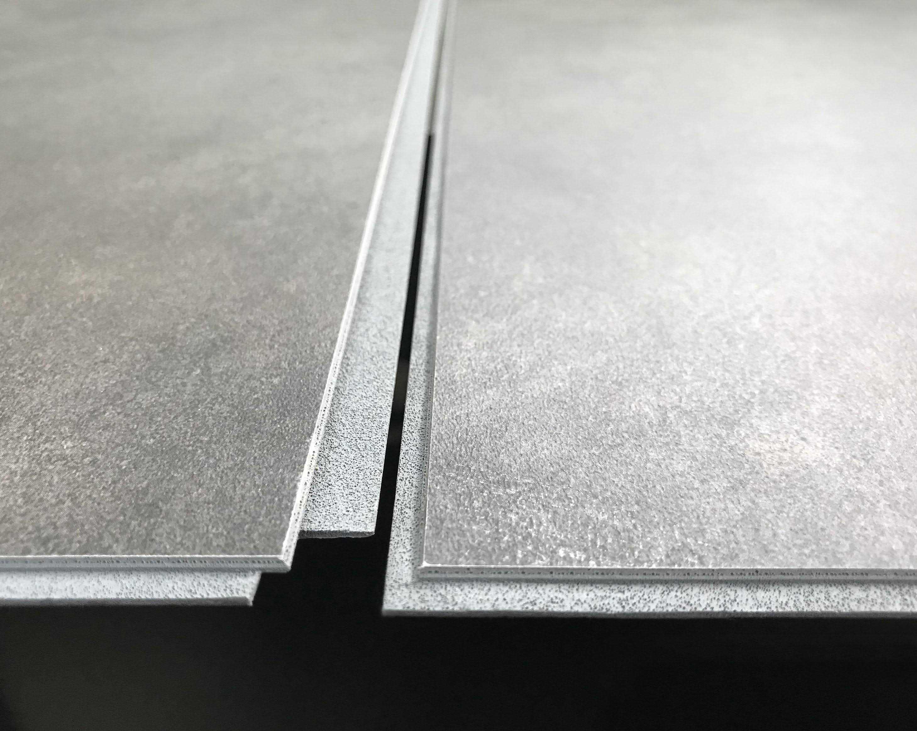 Innovera Decor by Palram 15.7 in.x24.4 in. Tongue & Groove Decorative PVC Bathroom and Shower Wall Tiles in Rustic Concrete, Light Gray (8-Piece)