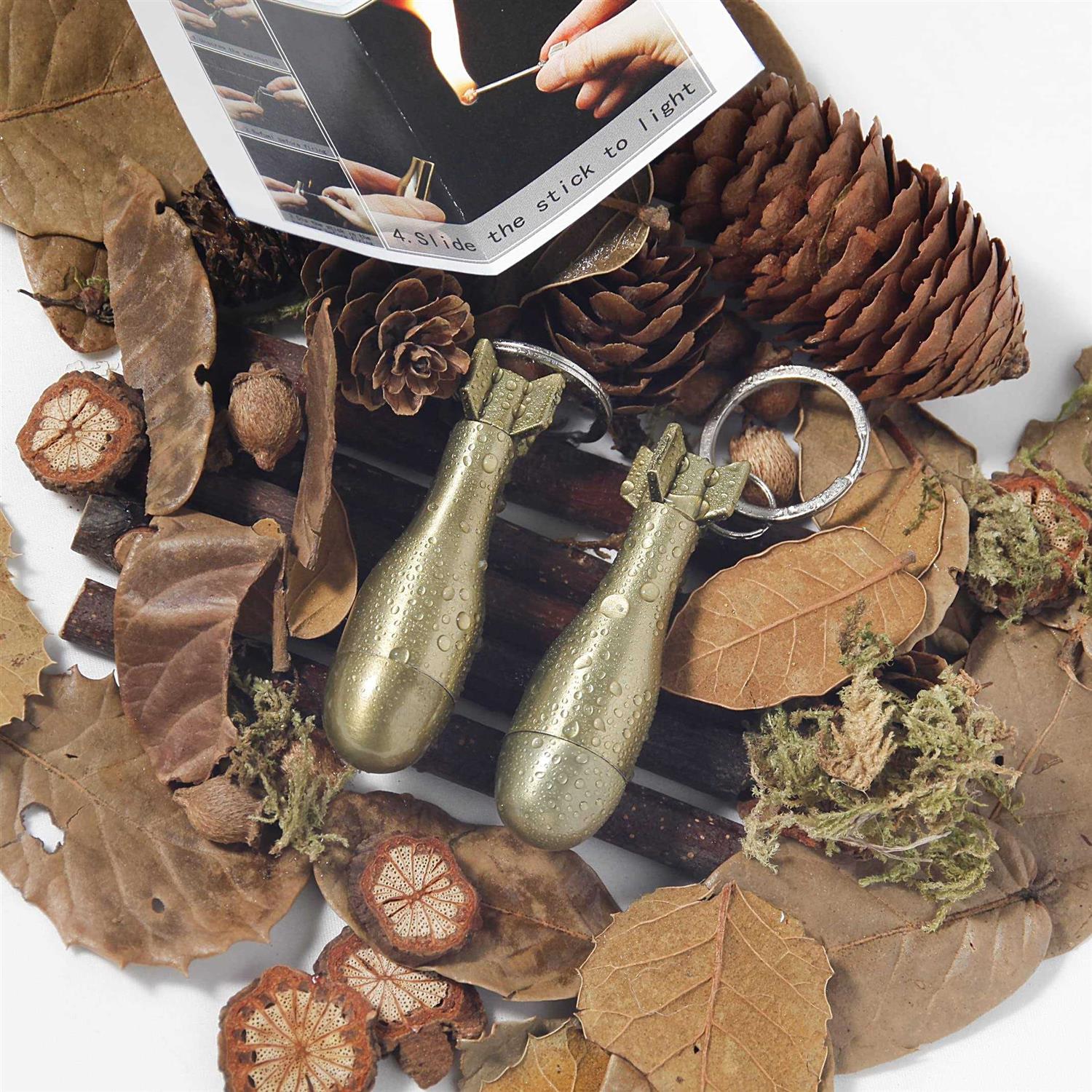 CATNON Permanent Match,Flint Metal Keychain Match,Fire Starter Permanent Match,Waterproof Emergency Survival Camping Keychain Lighter for Outdoor