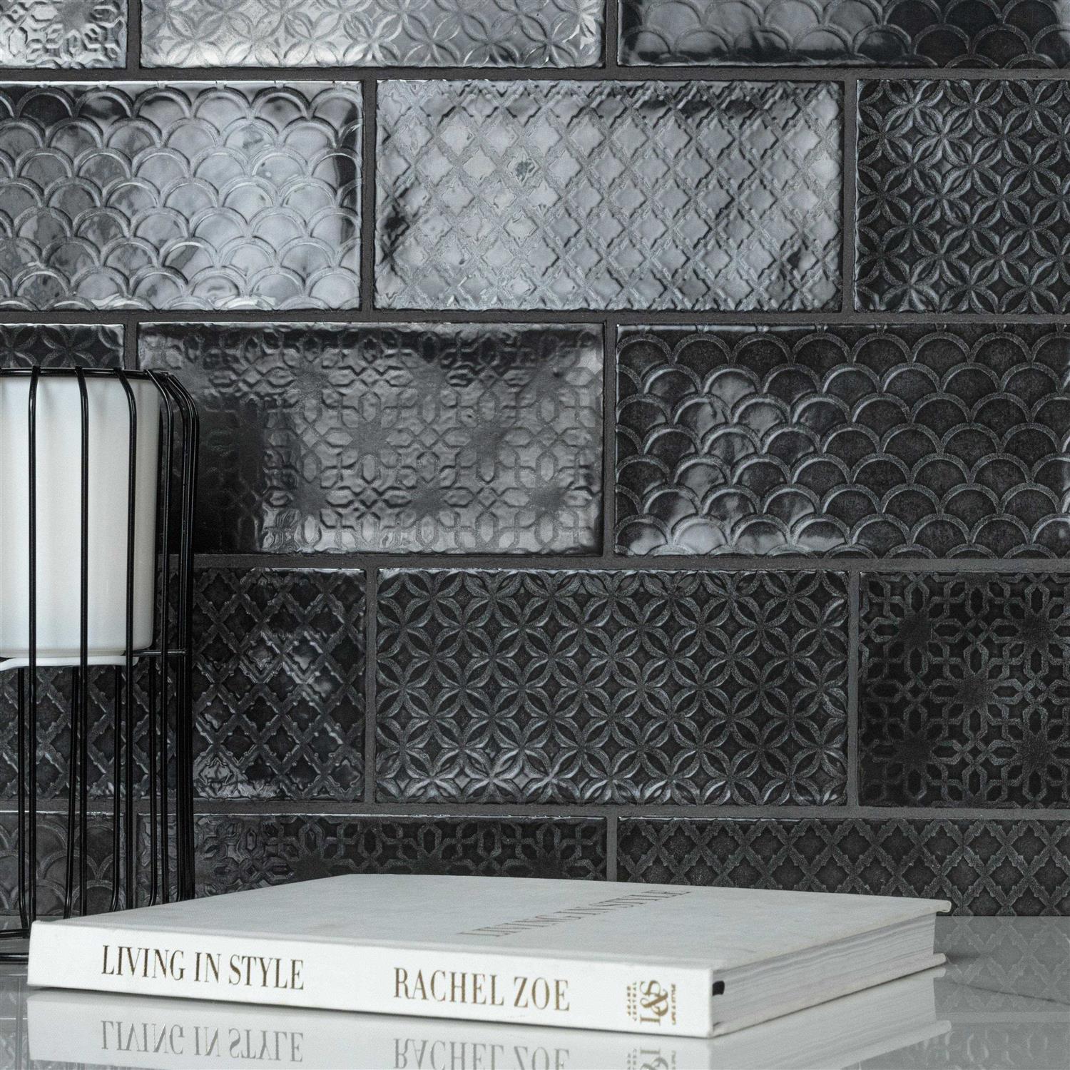 Merola Tile Camden Decor 4 in. x 8 in. Ceramic Wall Tile