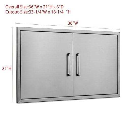 yuxiangBBQ Outdoor Kitchen Doors Stainless Steel BBQ Double Access Door,Flush Mount for Outdoor Kitchen and BBQ Island