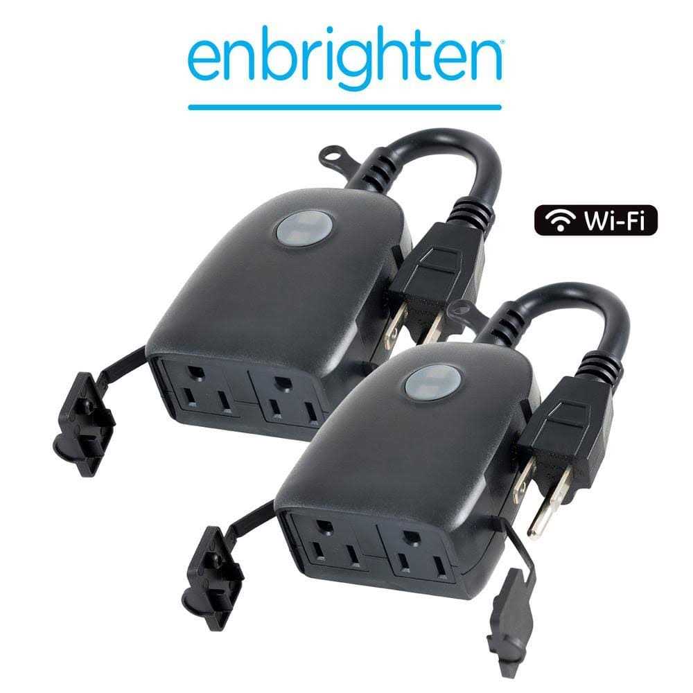 Enbrighten 15 Amp Outdoor Wi-Fi Programmable Countdown Smart Timer Plug