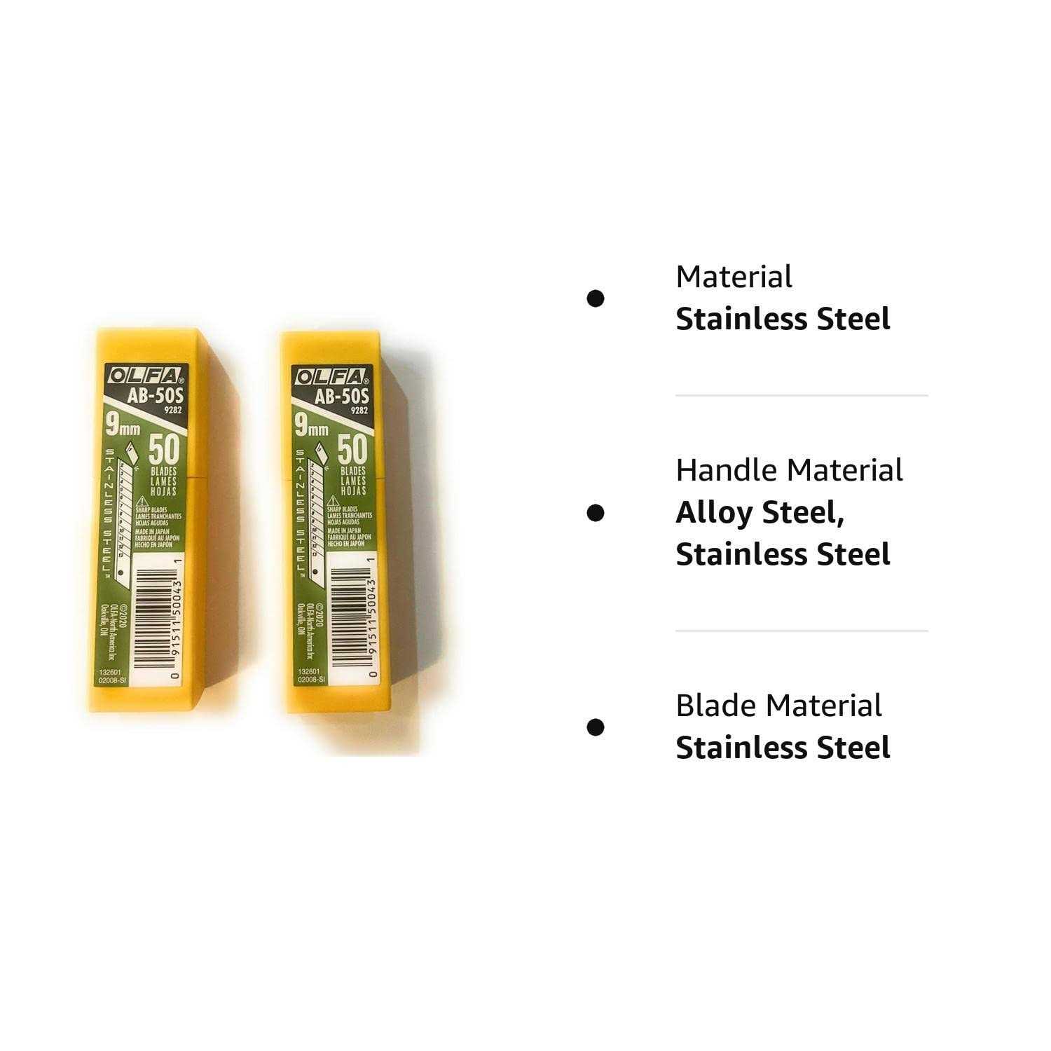 Olfa 9282 Ab-50s 9mm Stainless Steel Snap-Off Blade