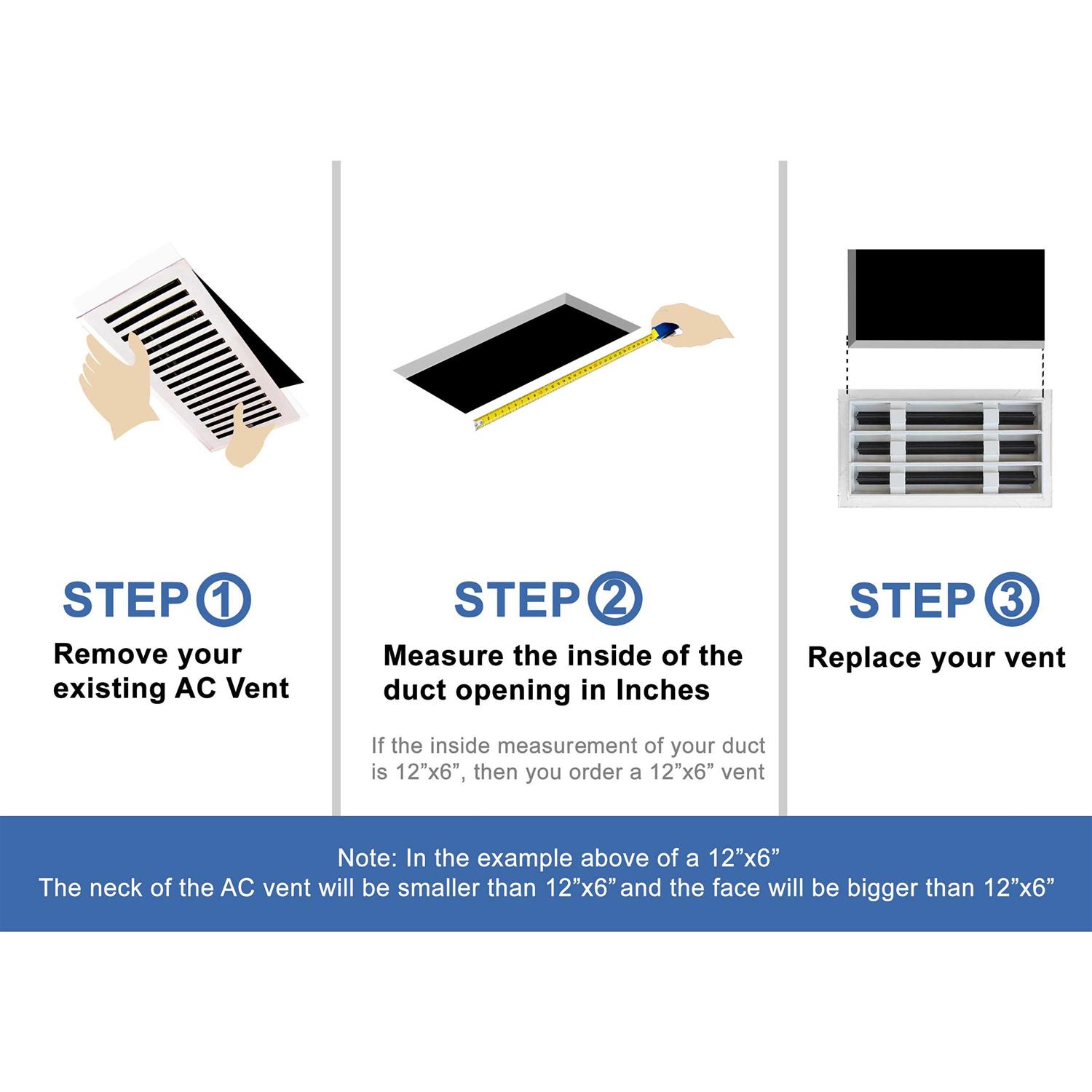 BUILDMART 12x12 Modern AC Vent Cover Decorative White Air Vent