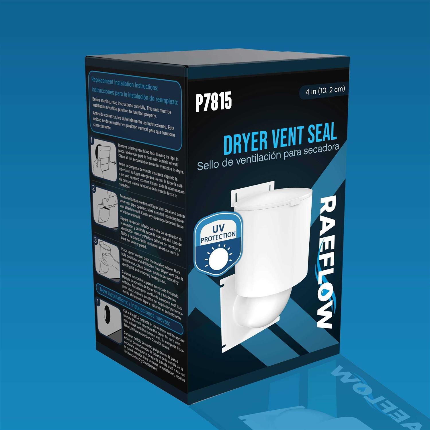 RAEFLOW Dryer Vent Cover 4 inch with UV RESISTANT Outdoor Dryer Vent Cover Natural Energy Saving