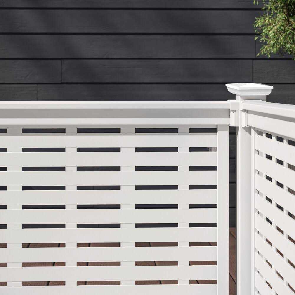 Barrette Outdoor Living 6 ft. x 36 in. T-Top White Vinyl Rail for Decorative Screen Panel Infill