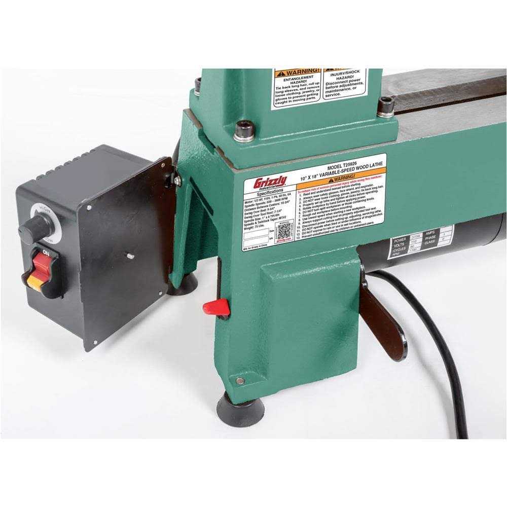 Grizzly T25920 12 Inch x 18 Inch Variable-Speed Wood Lathe