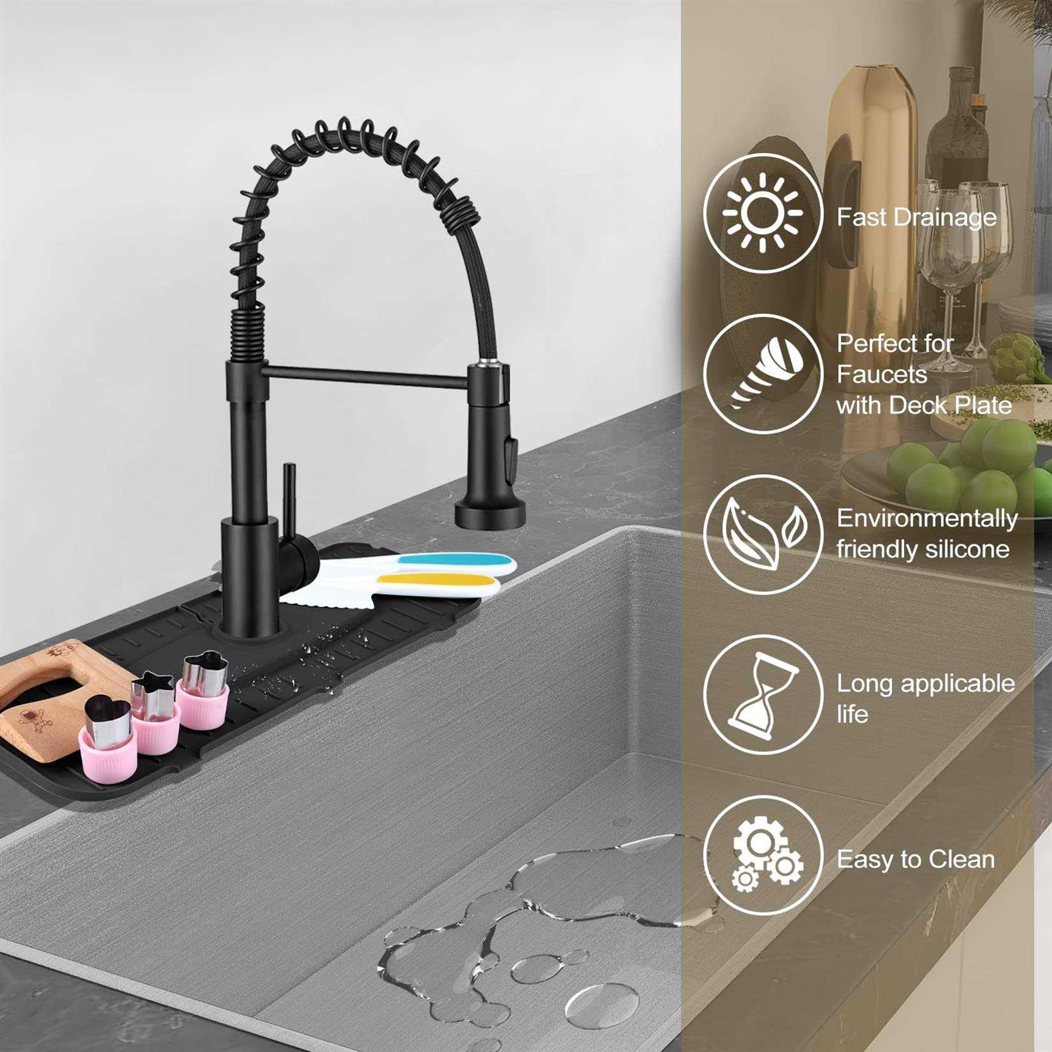 Silicone Faucet Mat Kingmall Kitchen Faucet Mat Silicone Faucet Drip Catcher for Kitchen Faucet Drip Catcher Silicone Sink Mats