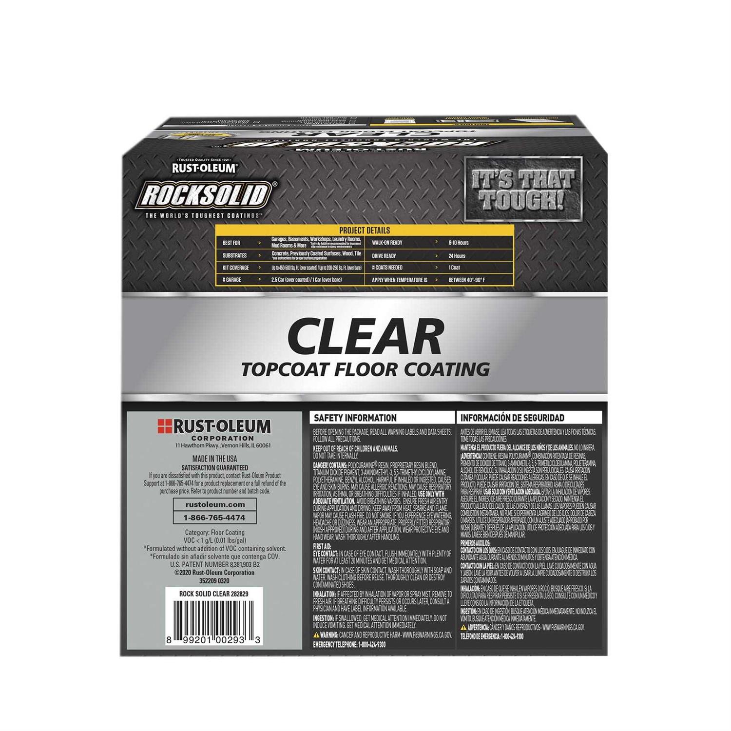 Rust-Oleum 282829 RockSolid Polycuramine Garage Floor Coating Clear Kit