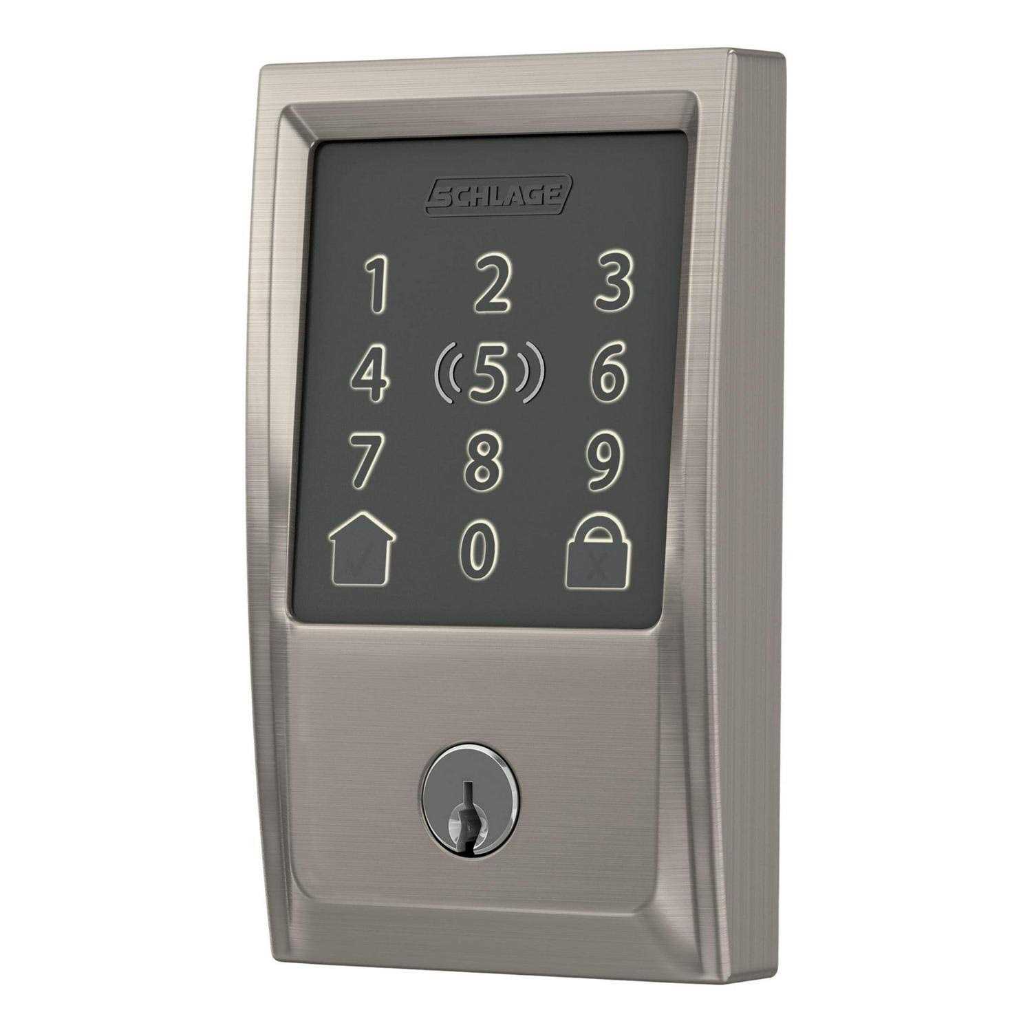 Schlage Encode Plus Satin Nickel Metal WiFi Deadbolt with Century Trim