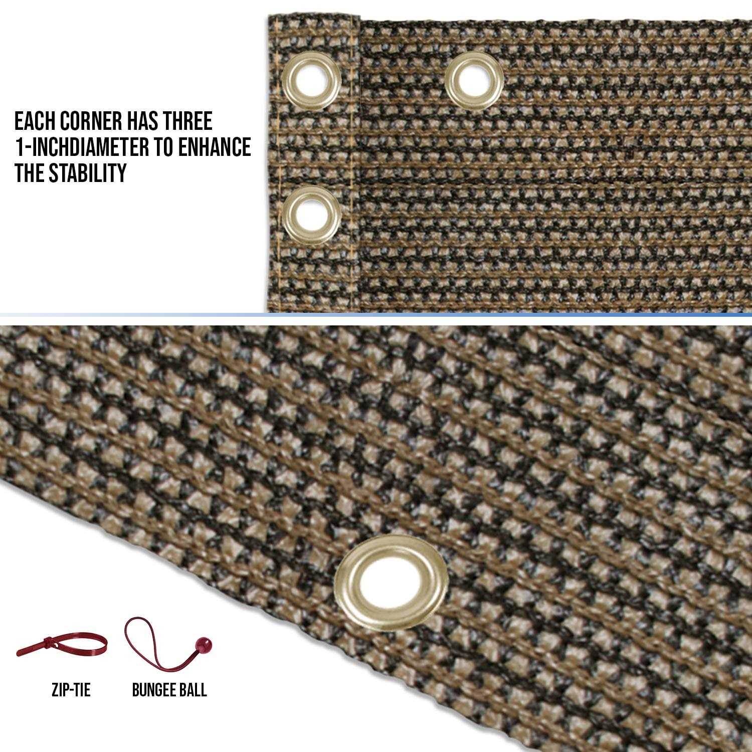 E&K Sunrise 3' x Balcony Privacy Fence Screen Cover with Zip Ties Outdoor Screen Fence UV Protection for Deck Patio Backyard Apartment Pool