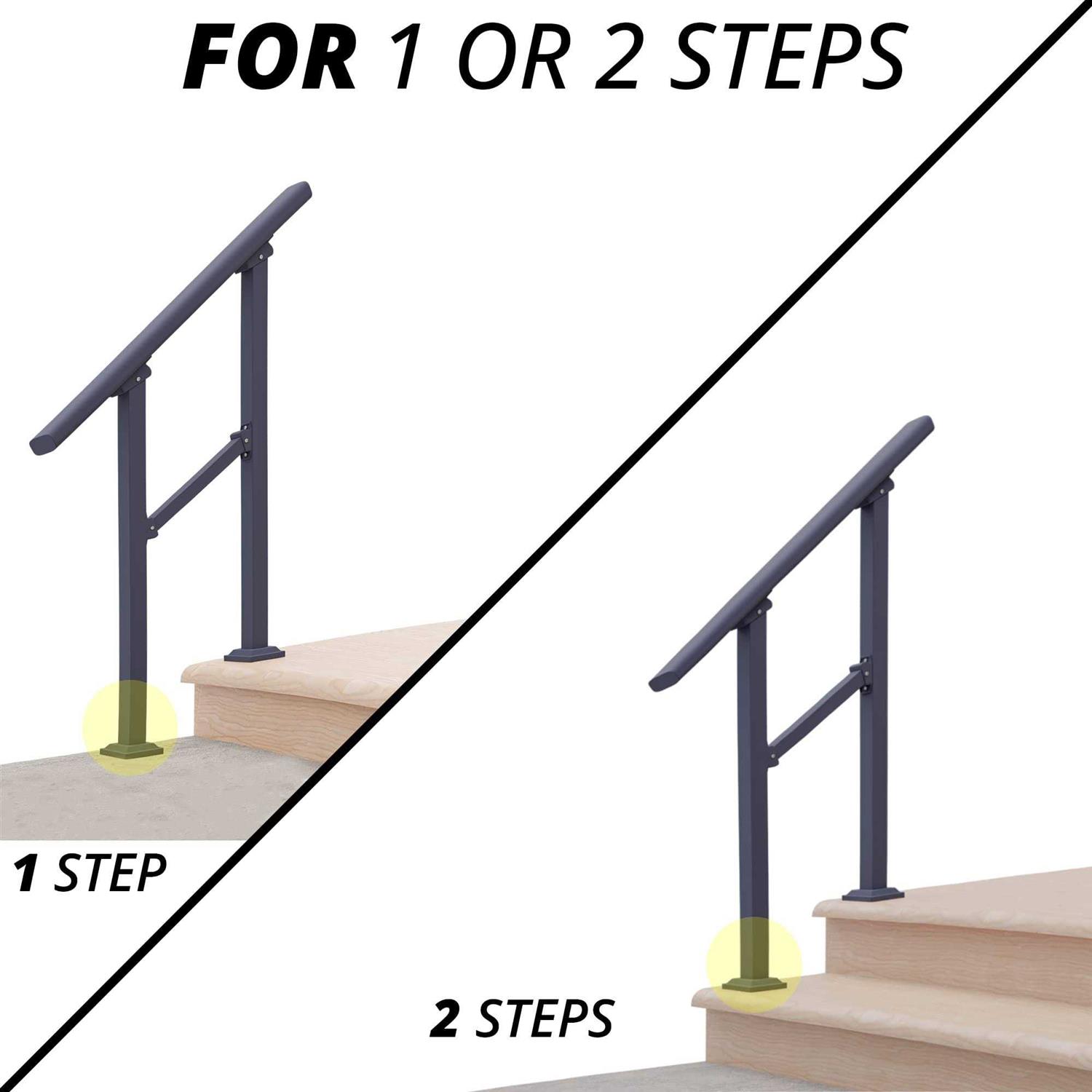 cHR 2 Steps Outdoor Handrails for Outdoor Steps