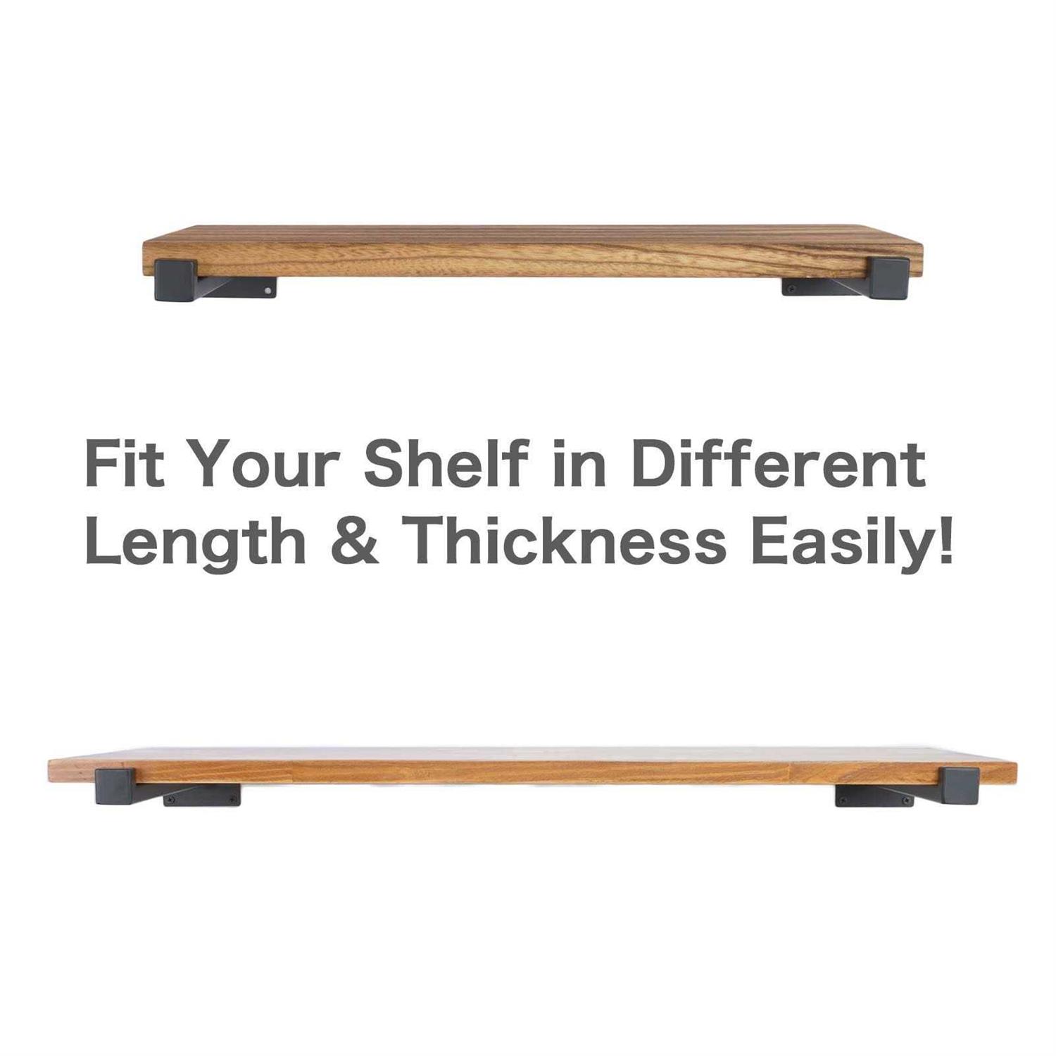 EZYDECOR 6Pcs Floating Shelves Brackets Heavy Duty Wooden Shelf Brackets 10inch Decorative Wall Shelf Brackets