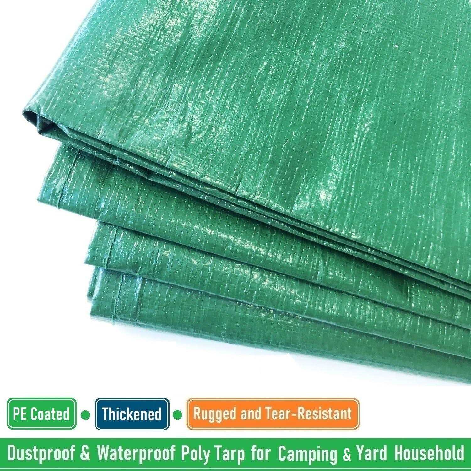 Tespher 7x7Ft Waterproof Tarp Yard Garden Leaf Tarp with 4 Handles for Sandbox Cover,Outdoor Tarp,Lawn Debris Tarp,Landscape Pruning Tarp,Tent