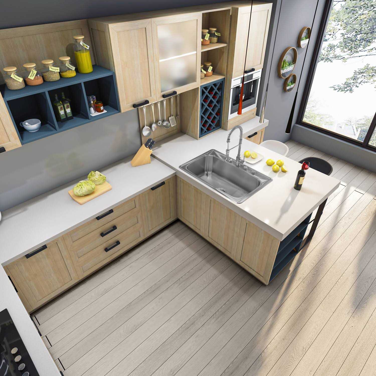 Sinber MT3322CW 33 x 22 Drop In Single Bowl Kitchen Sink with 18 Gauge 304 Stainless Steel Satin Finish