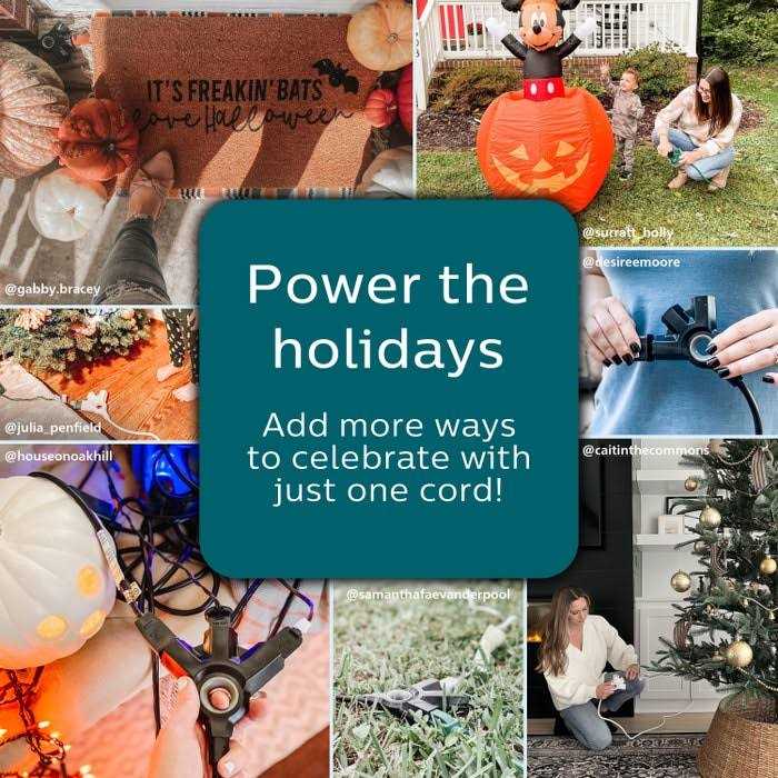 Philips EZGrip 3-Outlet 8ft. Indoor/Outdoor Extension Cord Black