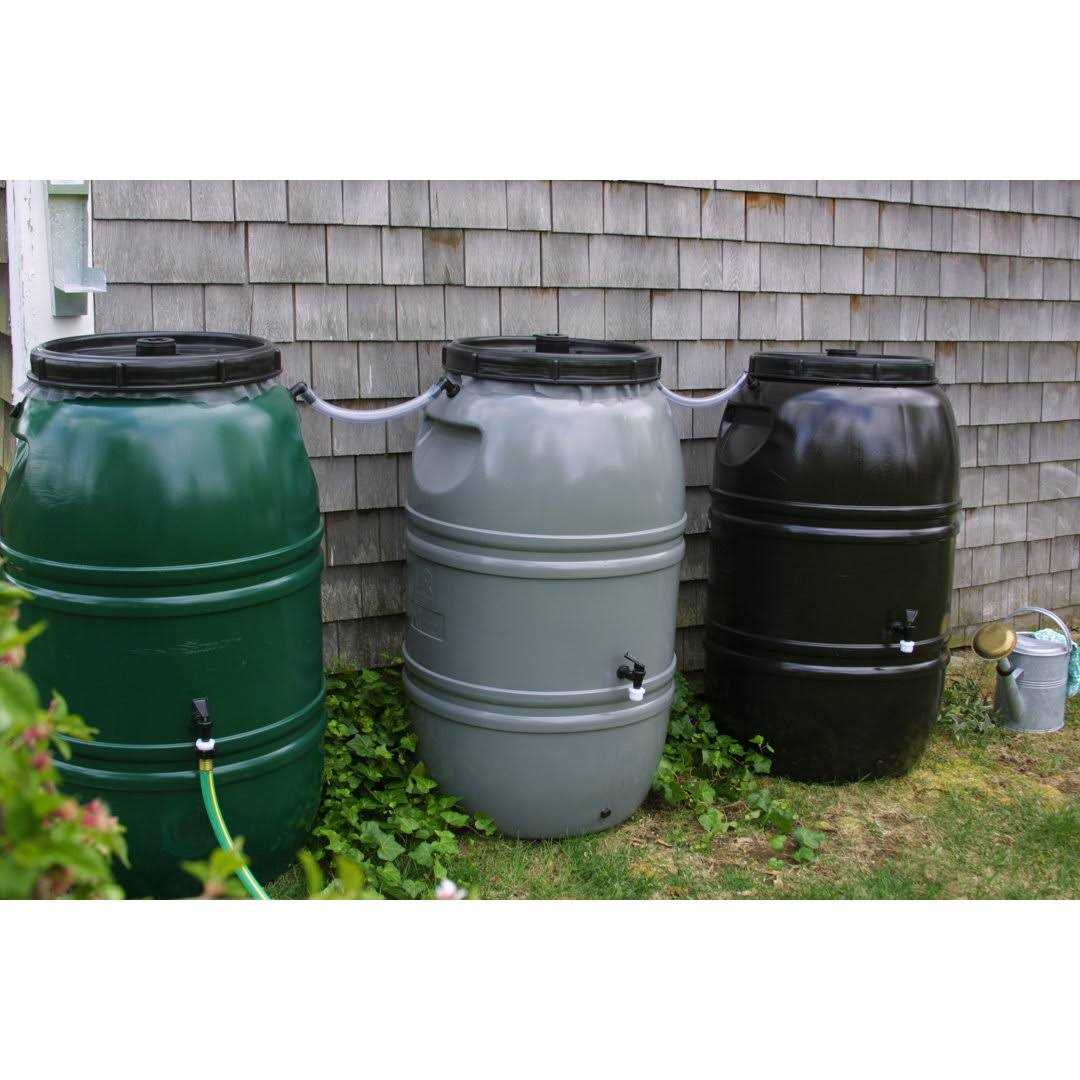 60 Gal. Weather Resistan Plastic Drainable Rain Barrel Great American Rain Barrel