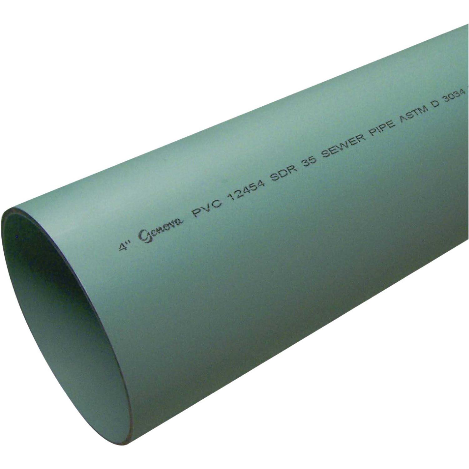 Charlotte Pipe 6 in. x 10 ft. Solid SDR 35 PVC Drain & Sewer Pipe S/M 06006 0600