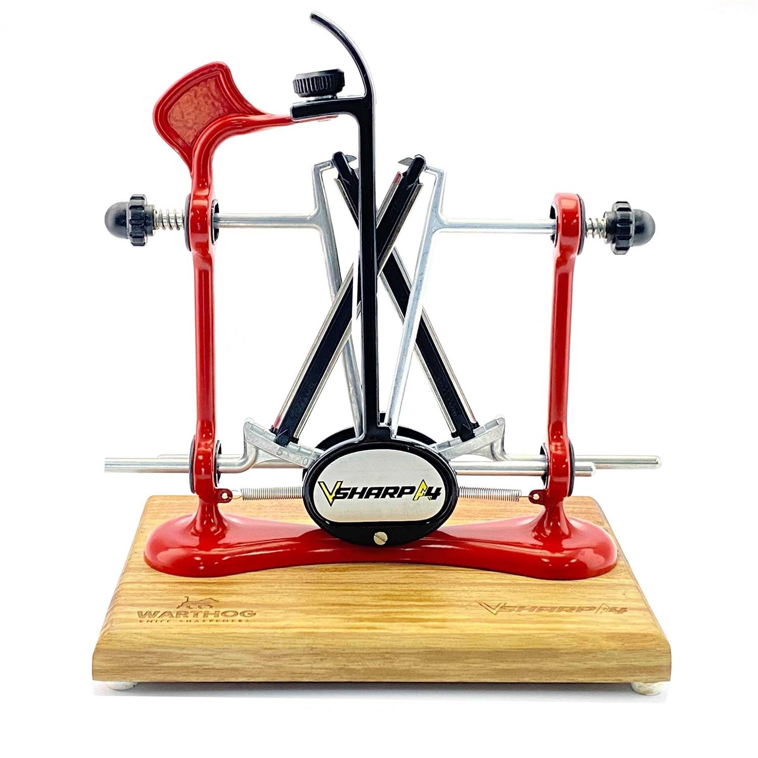 Warthog V-Sharp Elite Knife Sharpeners with Deluxe Wooden Base