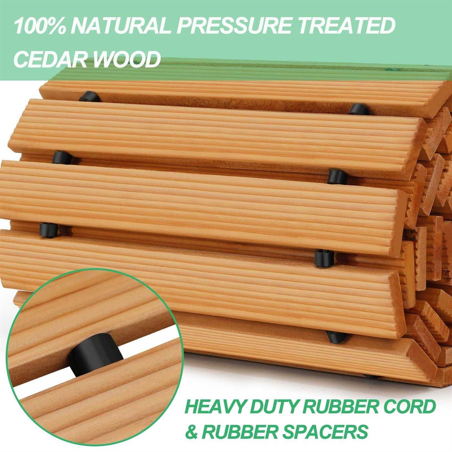 RELIANCER Wooden Garden Pathway,Outdoor Roll Out Cedar Straight Walkway,Patio Path Decorative Garden Boardwalk Walkways,Weather-Resistant Roll Up