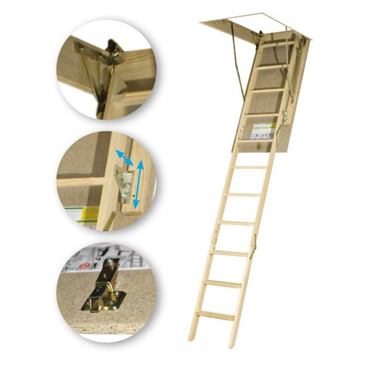 Werner 10.2 ft. H x 22.5 In. W Wood Attic Ladder Type 1 250 lb. Capacity