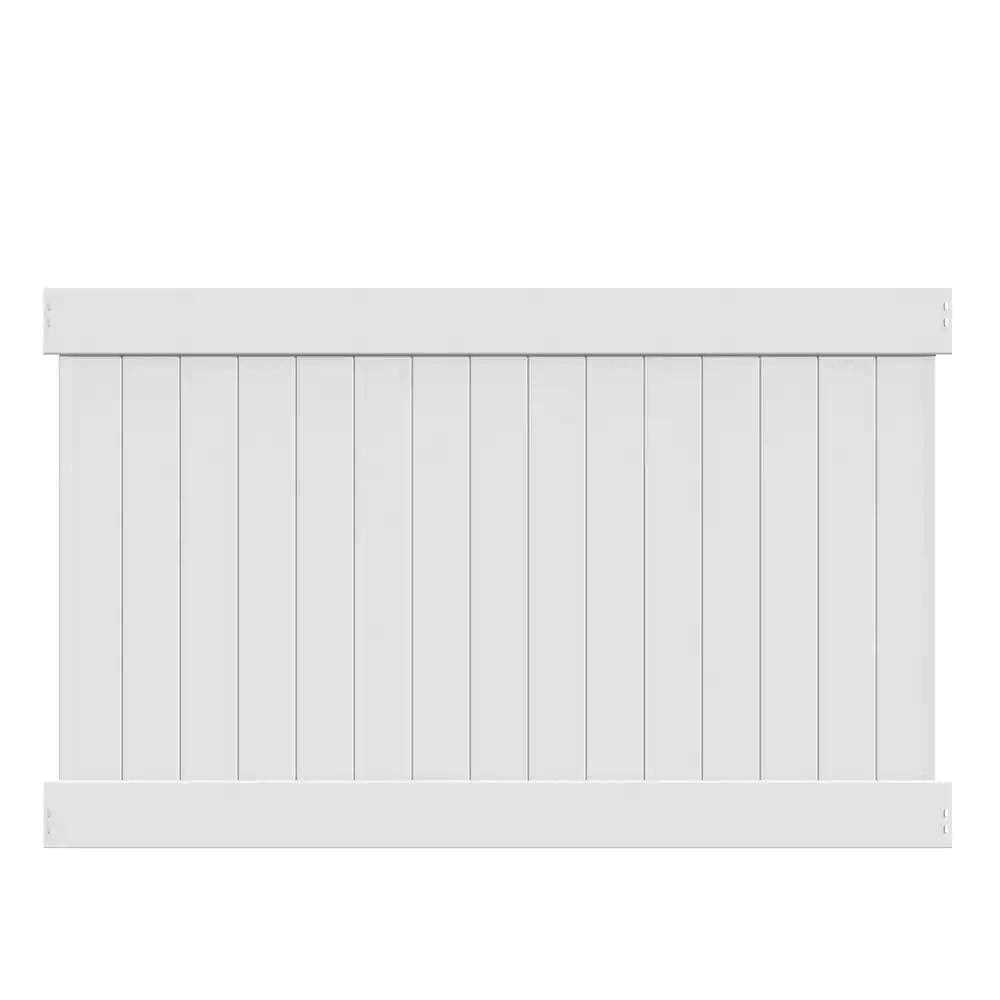 Veranda Linden H x 8 ft. W White Vinyl Privacy Fence Panel Kit