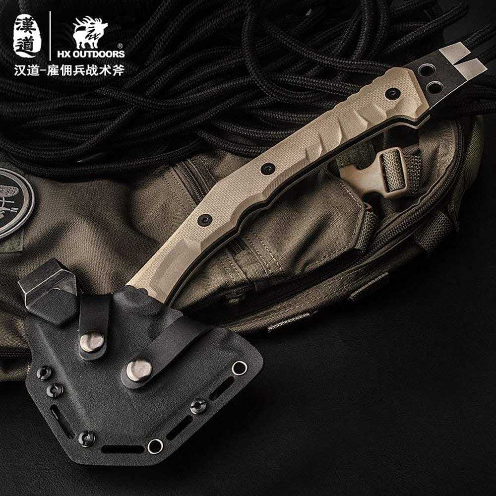 HX HX OUTDOORS HX OUTDOORS Mercenarys Tactical Engineer Axes Multifunctional Explosion-Proof Axe Camping Artillery Fire Rescue Hammer Hiking Tools