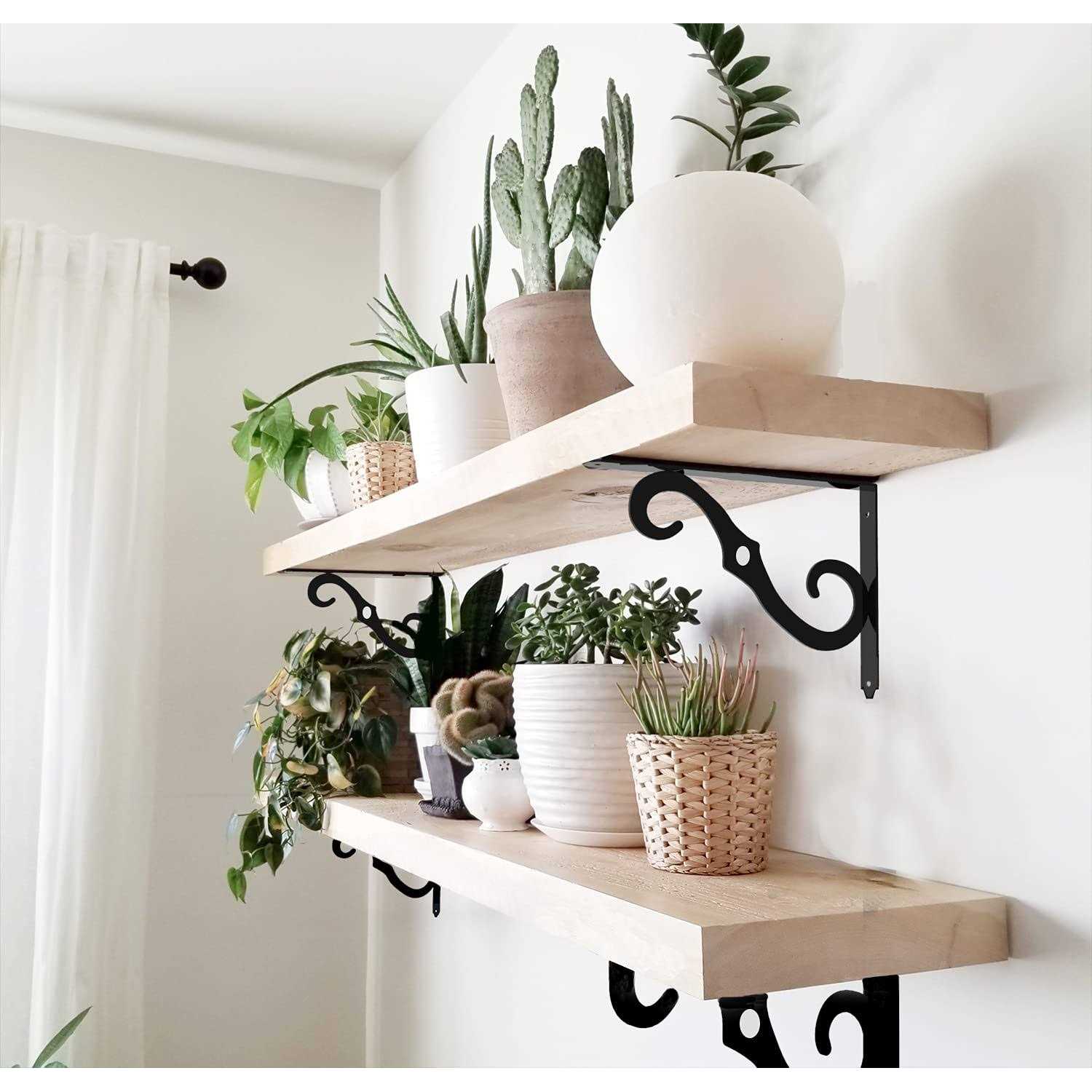 ETECHMART Decorative Shelf Brackets 5 Inch Wall Mounted Floating Shelf Bracket for Diy Open Shelving