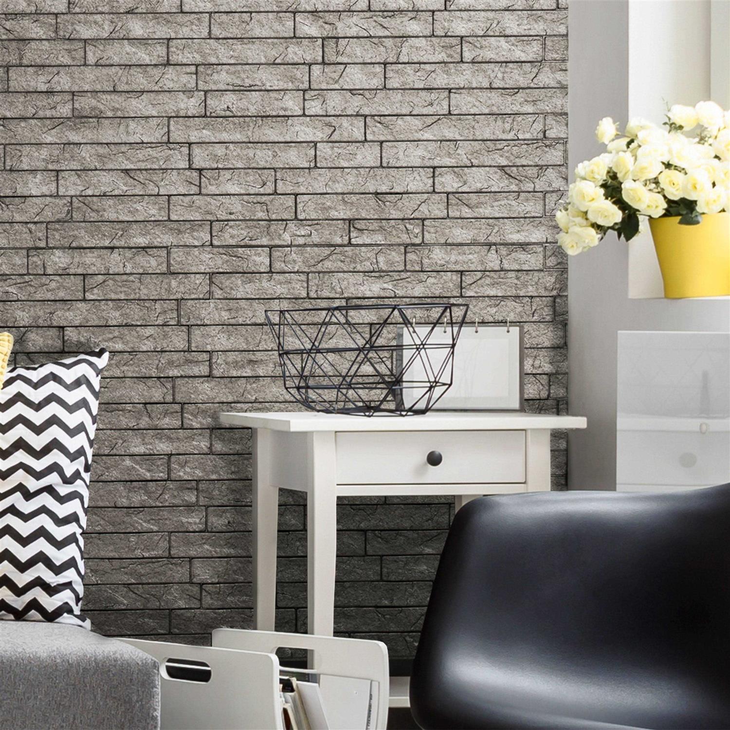 Innovera Decor by Palram 24 in. x 24 in. Ledge Stone PVC Seamless 3D Wall Panels