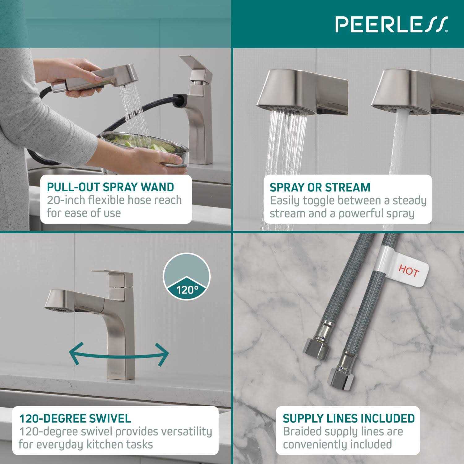 Peerless Xander Single Handle Pull-Out Kitchen Faucet