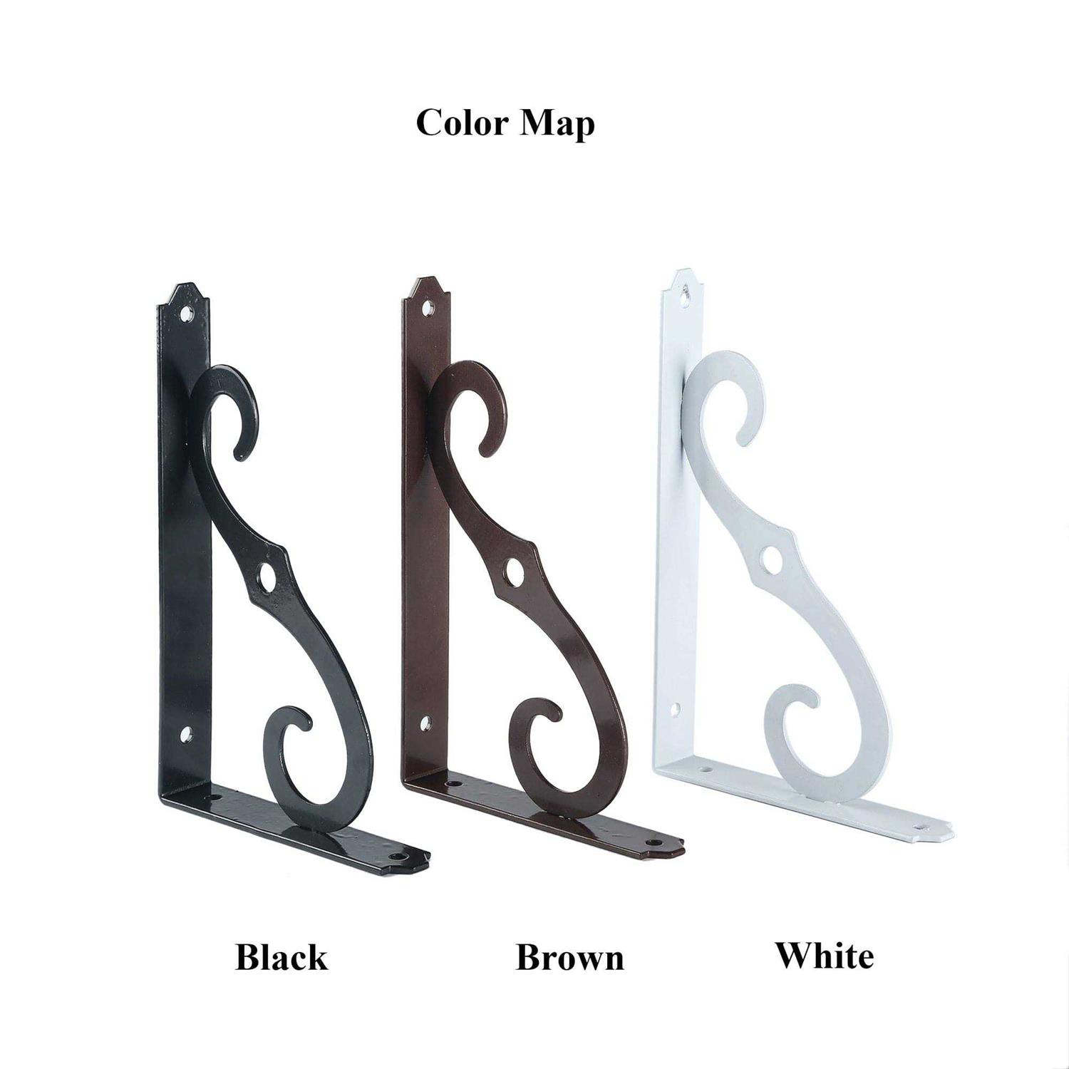 ETECHMART Decorative Shelf Brackets 5 Inch Wall Mounted Floating Shelf Bracket for Diy Open Shelving