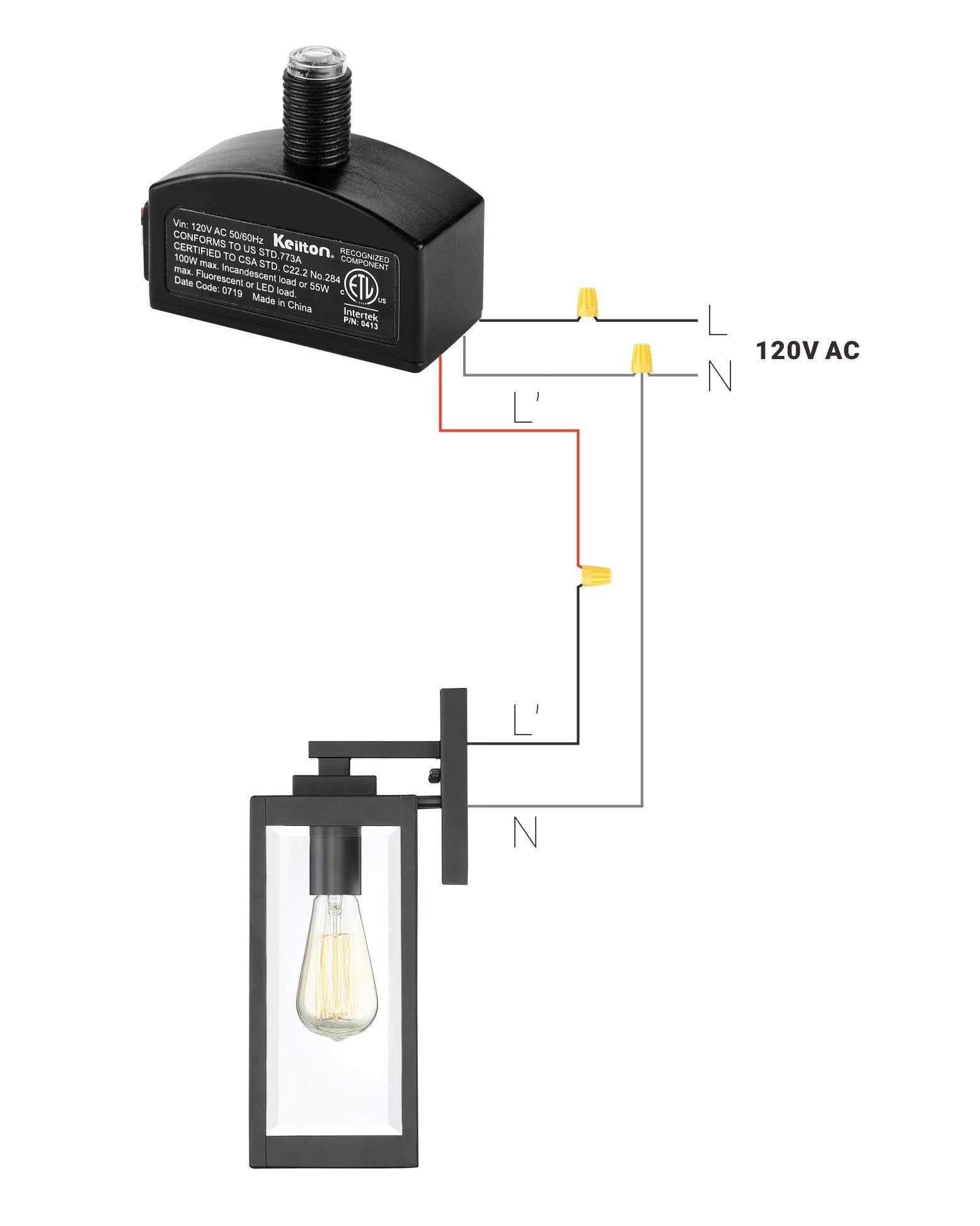 Keilton 120V AC Dusk to Dawn Photocell Light Sensor Outdoor Hard-Wired Post Eye Light Control with Photoelectric Switch