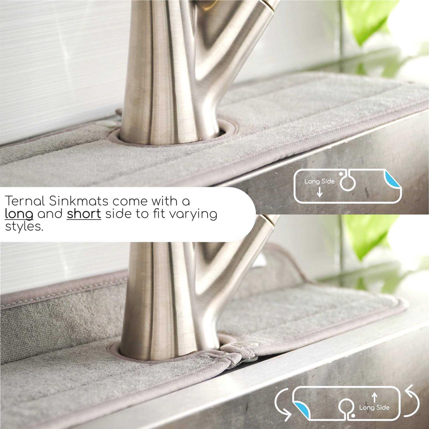 Ternal Sinkmat for Kitchen Faucet Original Design Absorbent Microfiber Fabric