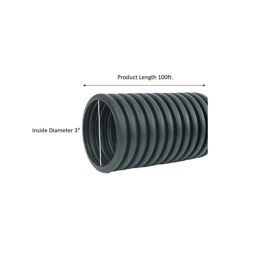 Advanced Drainage Systems Corrugated Drainage Pipe,100 ft. L,Solid