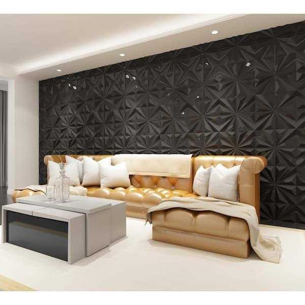 Art3dwallpanels 19.7 in. x 19.7 in. 32 sq. ft PVC 3D Wall Panel Star Textured for Interior Wall Decor