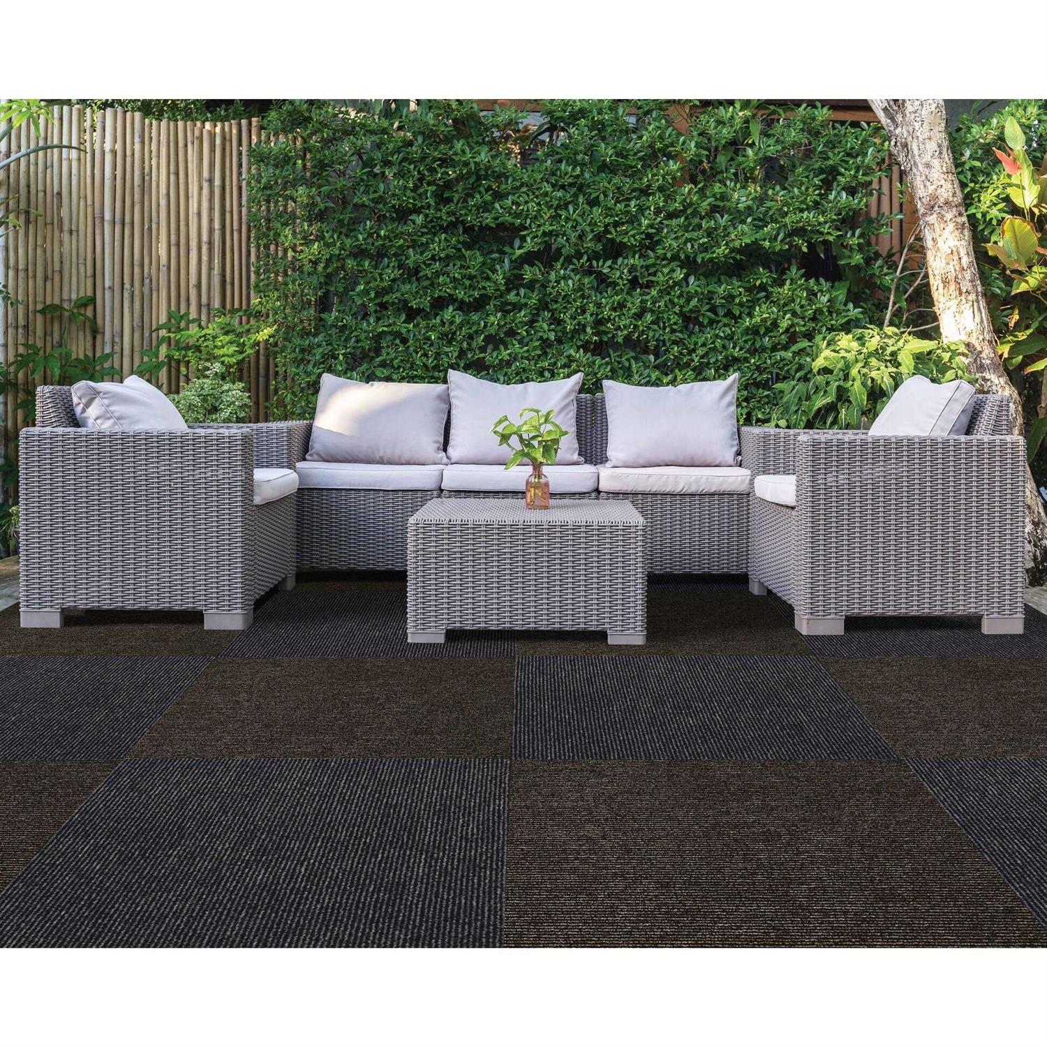 Foss Floors 2' x 2' Peel and Stick Indoor/Outdoor Carpet Tiles