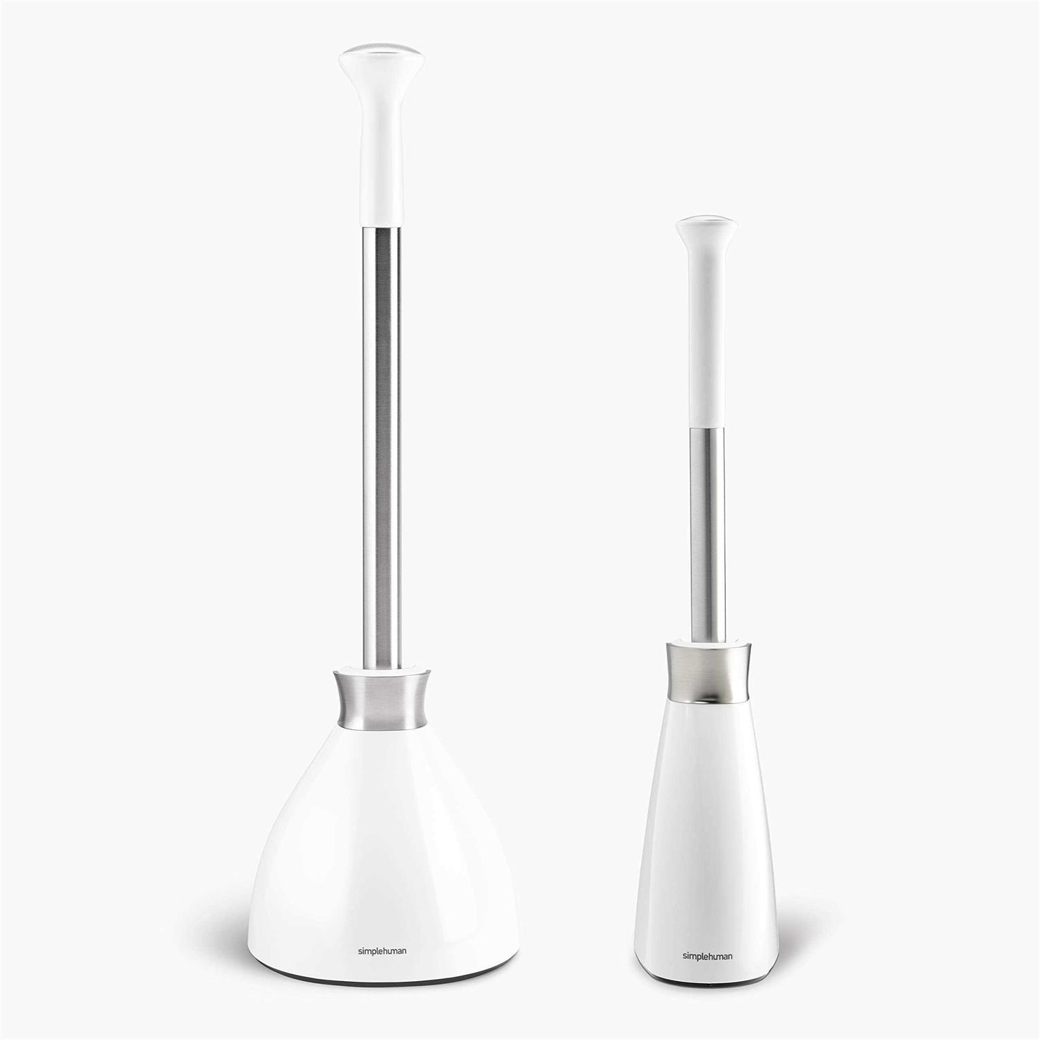 simplehuman Toilet Plunger and Brush Set White