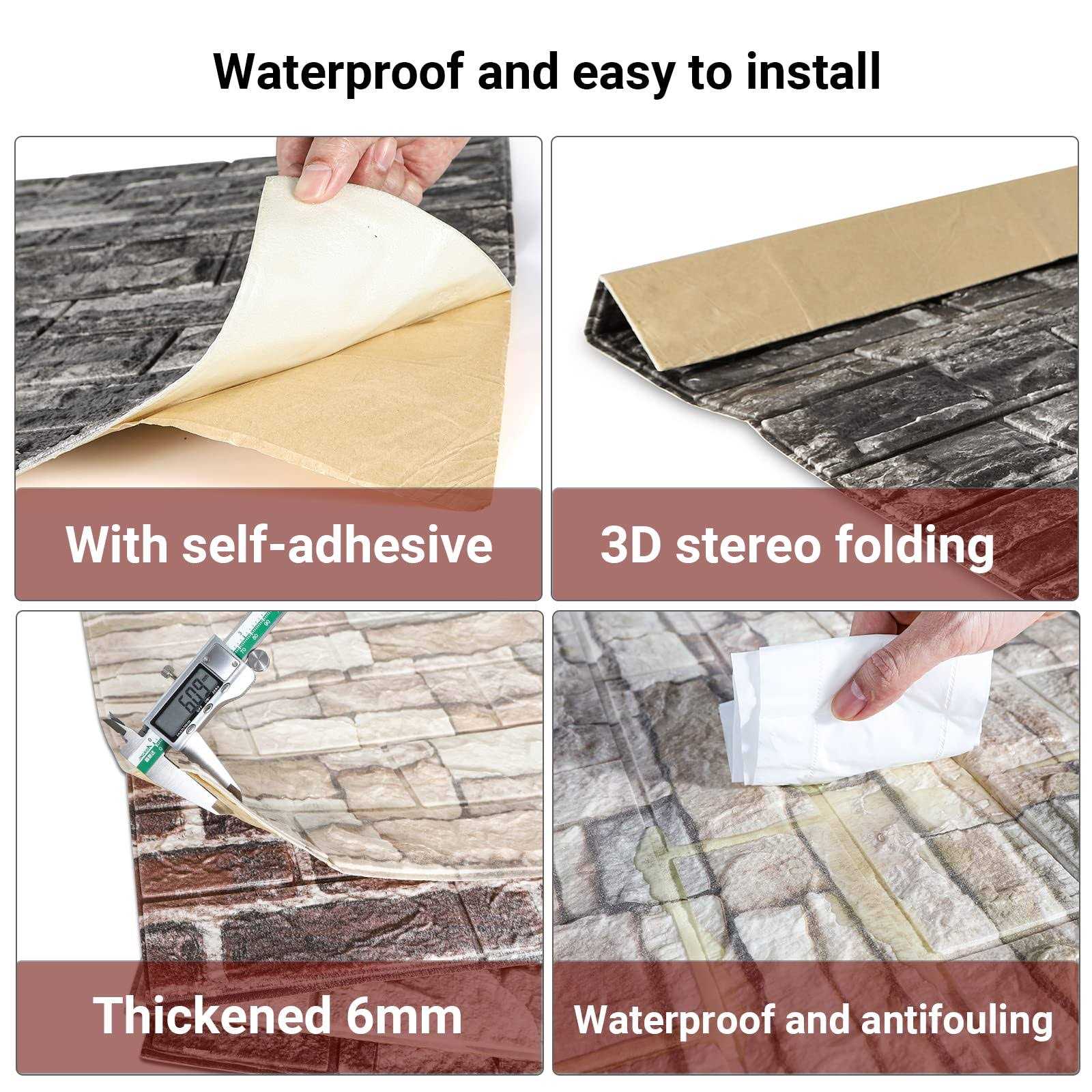 Shikha 3D Stick Wallpaper Self-Adhesive Brick Panels Peel for Living Room Bedroom Background Wall Decoration