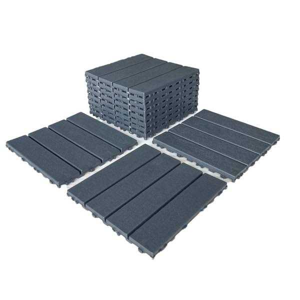12 in. x 12 in. x 0.75 in. Outdoor Interlocking Polypropylene and Flooring Tiles