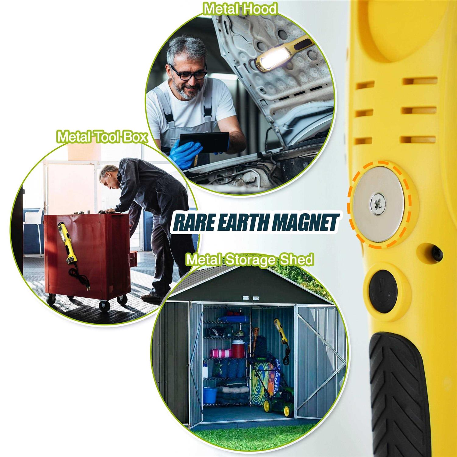 Gearit LED Work Light 1200 Lumen COB LED 16 Gauge Sjtw Indoor/Outdoor Nema 5-15r Extension Cord