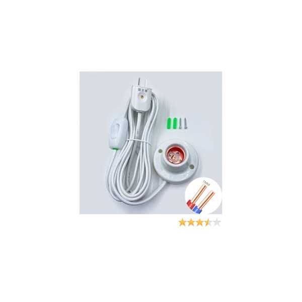 Outdoor Light 0utlet Built Lamp Holder Light Bulb Socket with Cord Light Bulb Base E26/E27 On/Off Switch Hanging Light Cord Extension 2.98M