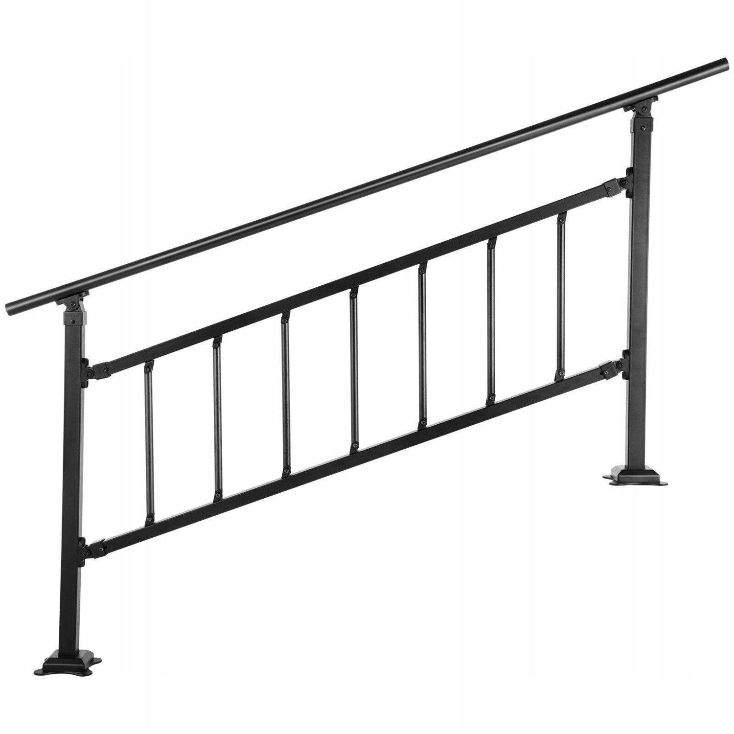 VEVOR Outdoor Stair Railing Fits for 1-5 Steps Transitional Wrought Iron Handrail TZFGZXSLZFSD4JWFNV0