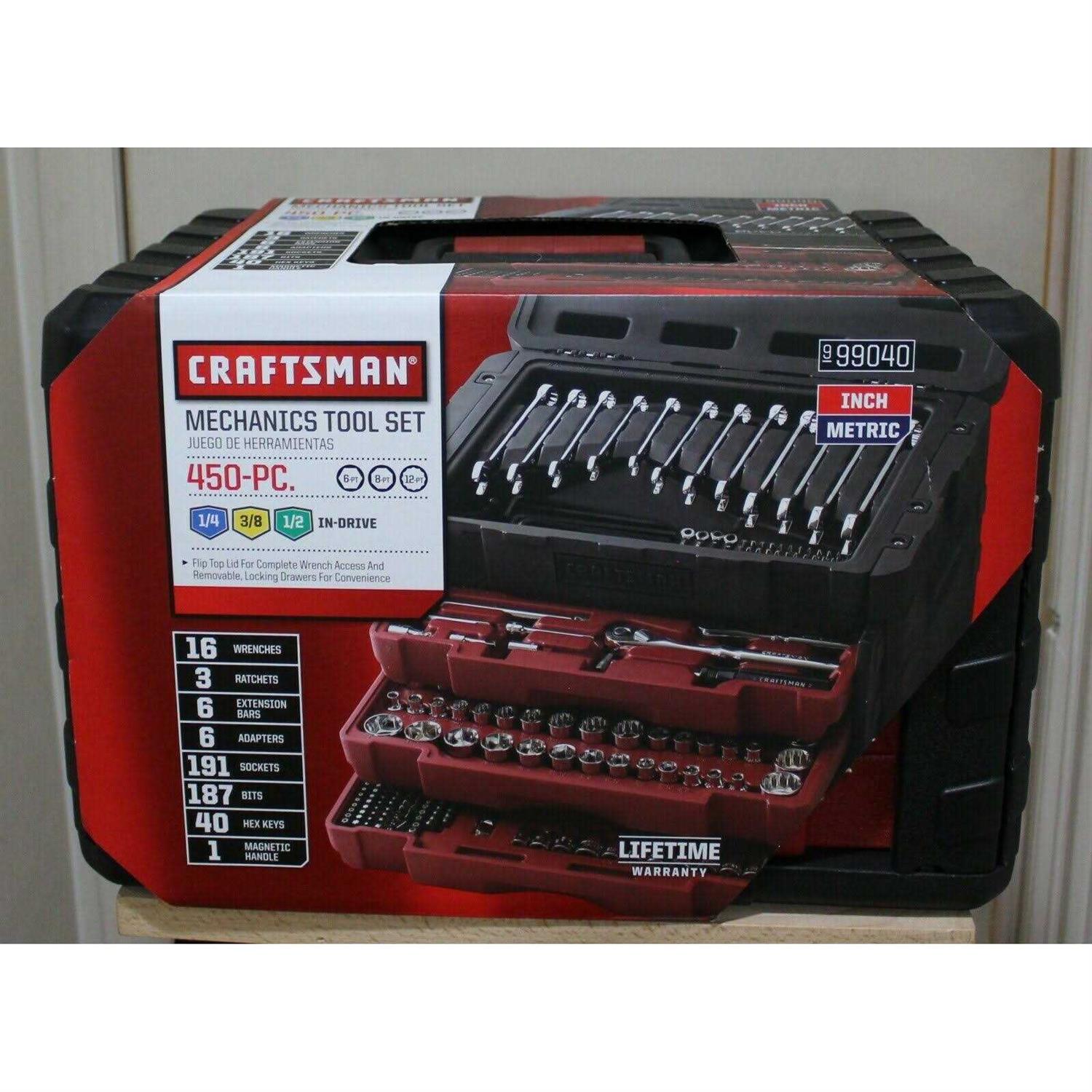 Craftsman 450 Piece Mechanic's Tool Set With 3 Drawer Case