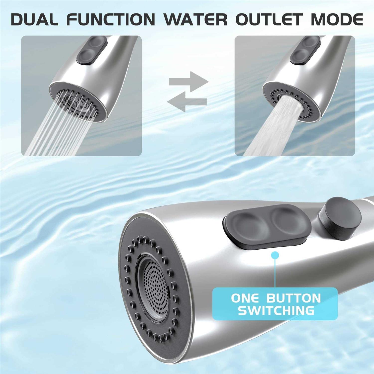 RBSTOSTO Kitchen-Faucets,Kitchen Faucet with Pull Down Sprayer-Out Kitchen Sink Offers Efficient Cleaning for -with Deck Plate