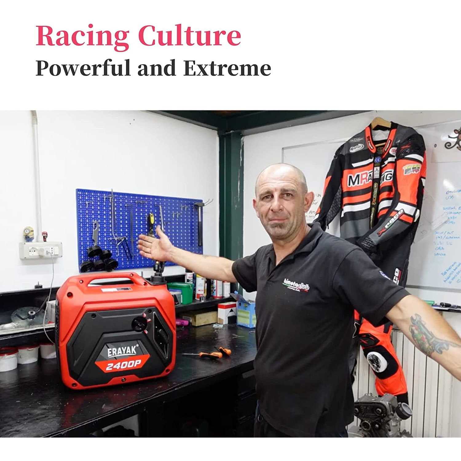 Erayak 2400W Portable Inverter Generator for Home Use Super Quiet Small Generator for Camping Outdoor Emergency Power Backup