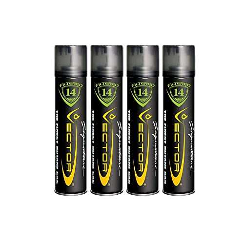 Vector KGM Vector 14x Filtered Premium Refined Fuel Butane Gas Refill (320mL) 4 Cans