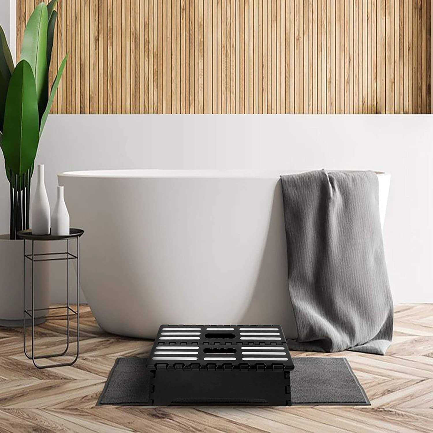 wefaner 5 inch Lightweight Portable Folding Step Great for Kitchen, Bathroom, Bedroom, Kids or Adults -Opens Easy with One Flip