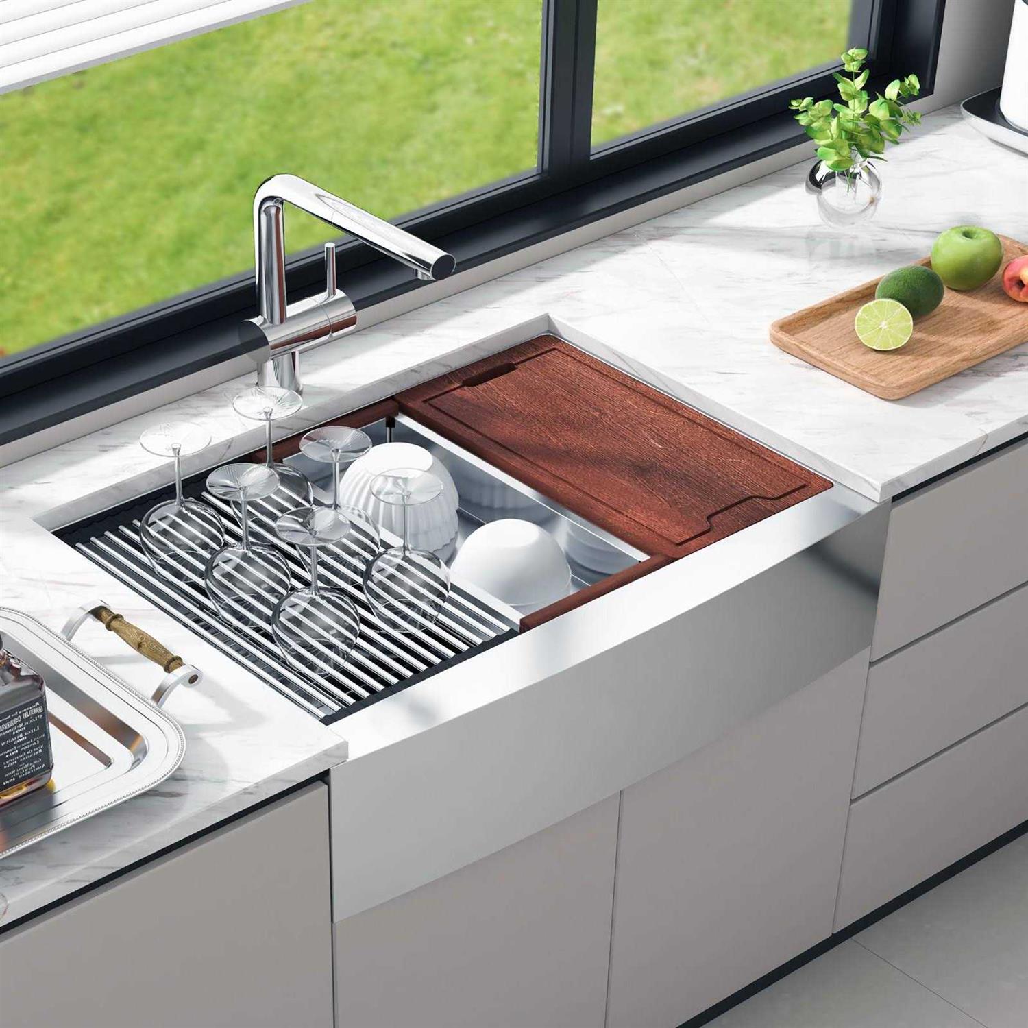 VEVOR 36 inch Kitchen Sink 304 Stainless Steel Drop-In Sinks