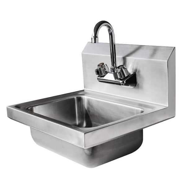 Winado 17 in. Stainless Steel Built-in Single Bowl Outdoor Kitchen Sink with Faucet